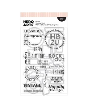 Hero Arts Vintage Vinyl Stamps & Dies Vintage Vinyl (DC359)