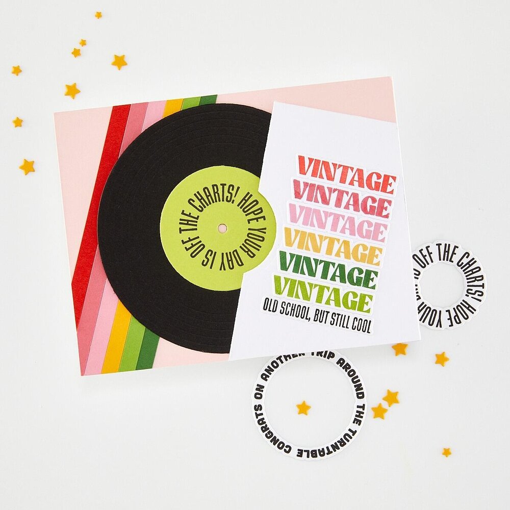 Hero Arts Vintage Vinyl Stamps & Dies Vintage Vinyl (DC359) Hero Arts Vintage Vinyl Stamps & Dies Vintage Vinyl (DC359)
