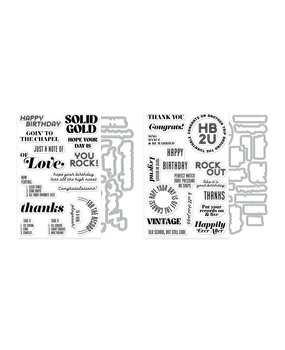 Hero Arts Vintage Vinyl Stamp & Die Bundle (WB1205)