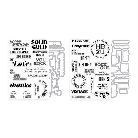 Hero Arts PRE-ORDER Vintage Vinyl Stamp & Die Bundle (WB1205) Hero Arts PRE-ORDER Vintage Vinyl Stamp & Die Bundle (WB1205)