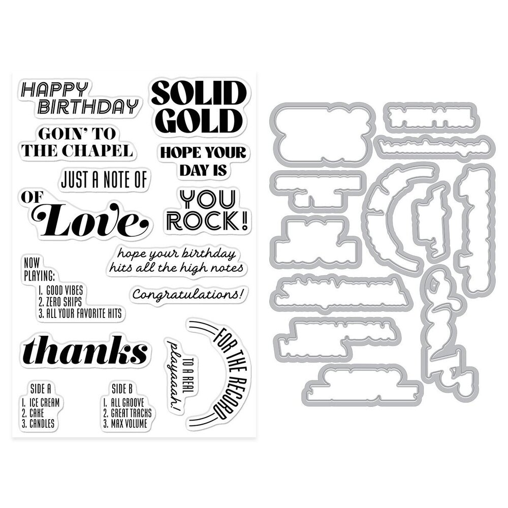 Hero Arts PRE-ORDER Vintage Vinyl Stamp & Die Bundle (WB1205) Hero Arts PRE-ORDER Vintage Vinyl Stamp & Die Bundle (WB1205)
