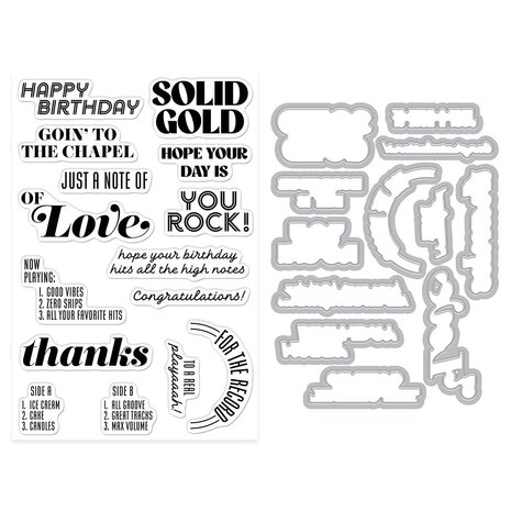 Hero Arts PRE-ORDER Vintage Vinyl Stamp & Die Bundle (WB1205) Hero Arts PRE-ORDER Vintage Vinyl Stamp & Die Bundle (WB1205)