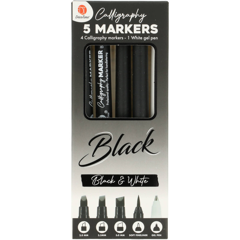 DécoTime 5 Calligraphy Markers Black (3206634) DécoTime 5 Calligraphy Markers Black (3206634)