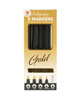 DécoTime 5 Calligraphy Markers Gold (3206634)