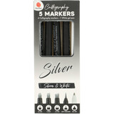 DécoTime 5 Calligraphy Markers Silver (3206634)
