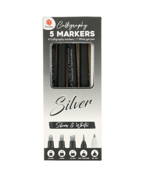 DécoTime 5 Calligraphy Markers Silver (3206634) DécoTime 5 Calligraphy Markers Silver (3206634)