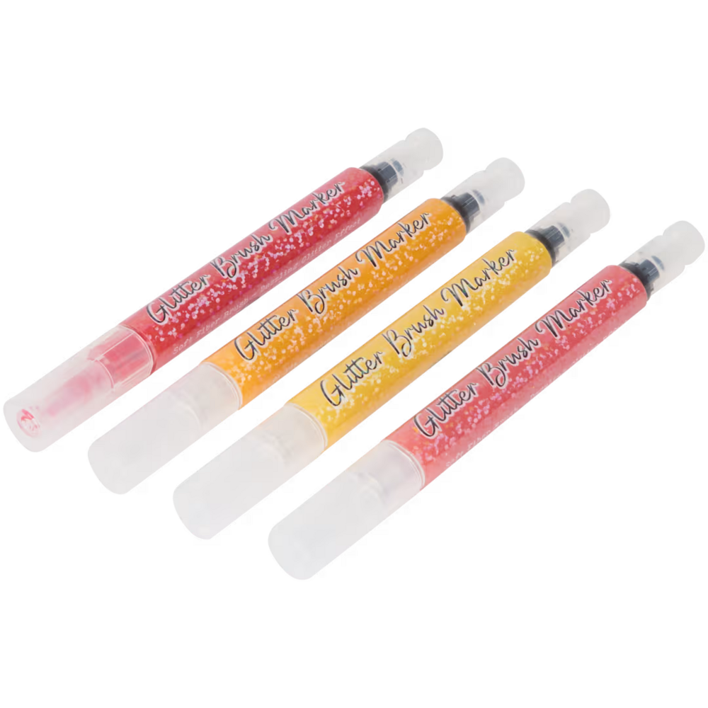 DécoTime 4 Glitter Brush Markers Honey Orange (3204301)