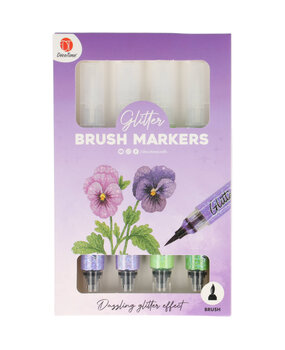 DécoTime 4 Glitter Brush Markers Lilac Purple (3204301)