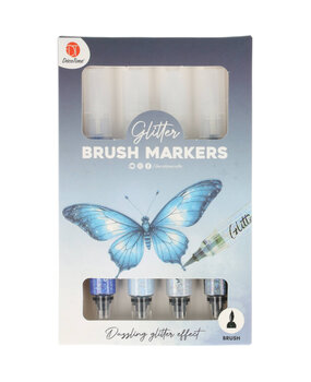 DécoTime 4 Glitter Brush Markers Midnight Blue (3204301)