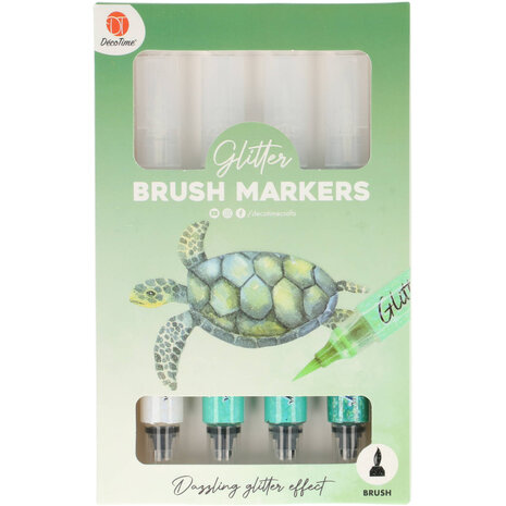 DécoTime 4 Glitter Brush Markers Soft Green (3204301) DécoTime 4 Glitter Brush Markers Soft Green (3204301)