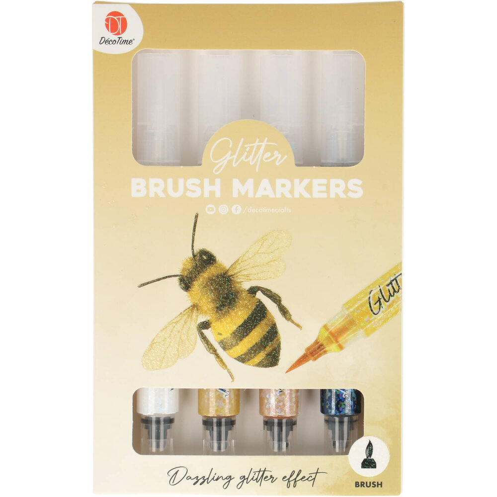 DécoTime 4 Glitter Brush Markers Vintage Gold (3204301)