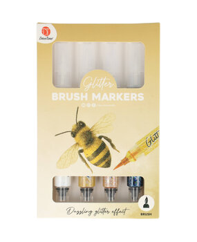 DécoTime 4 Glitter Brush Markers Vintage Gold (3204301)