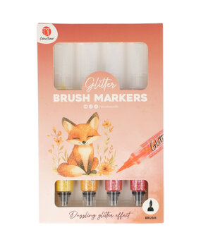 DécoTime 4 Glitter Brush Markers Honey Orange (3204301)
