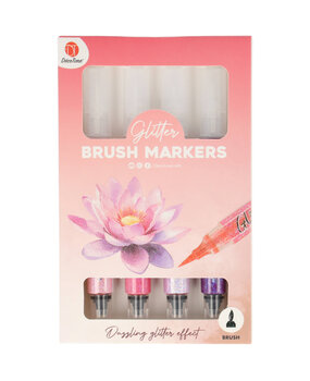 DécoTime 4 Glitter Brush Markers Coral Pink (3204301)