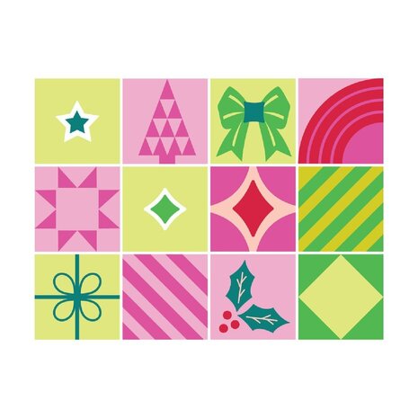 Sizzix Catherine Pooler Clear Stamps Holiday in the Square (667171)