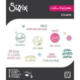 Sizzix Catherine Pooler Clear Stamps Warm Winter Wishes Sentiments (667172)