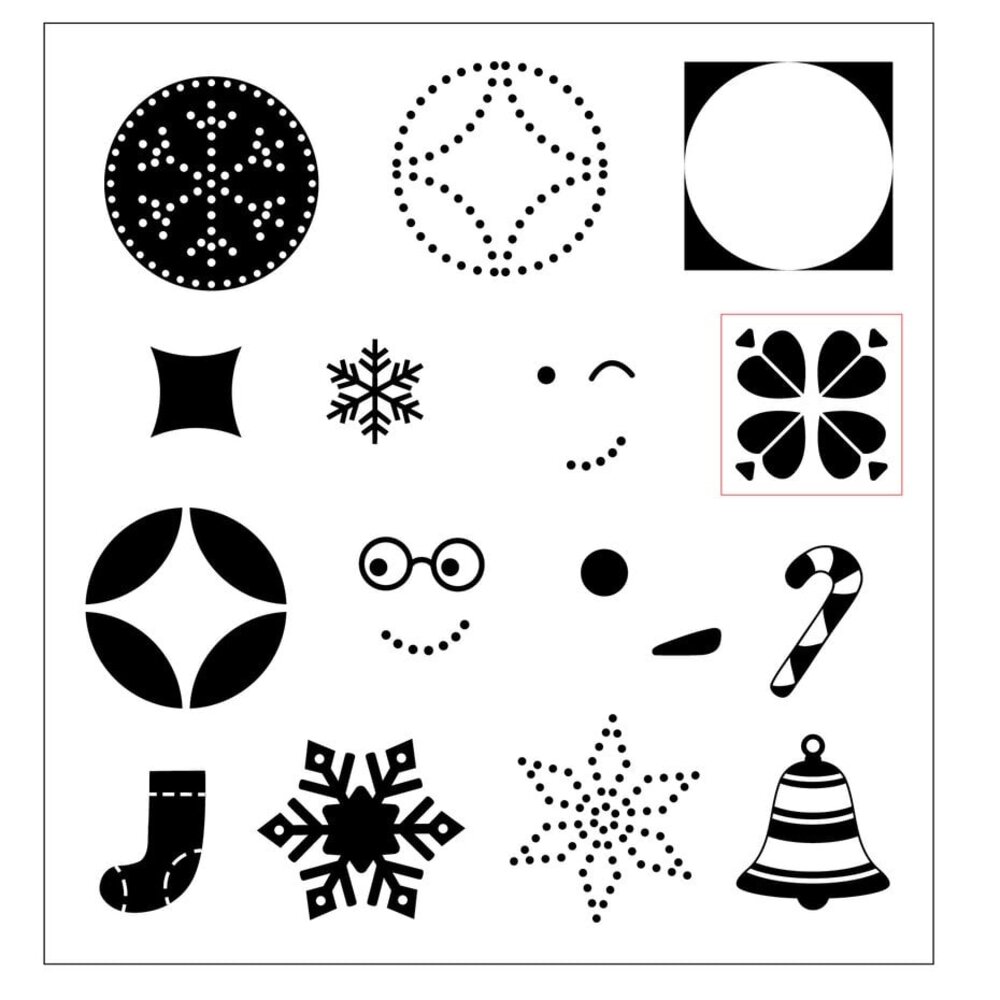 Sizzix Catherine Pooler Clear Stamps with Framelits Around the Holidays (667173)