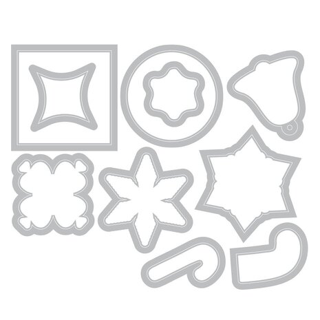 Sizzix Catherine Pooler Clear Stamps with Framelits Around the Holidays (667173)