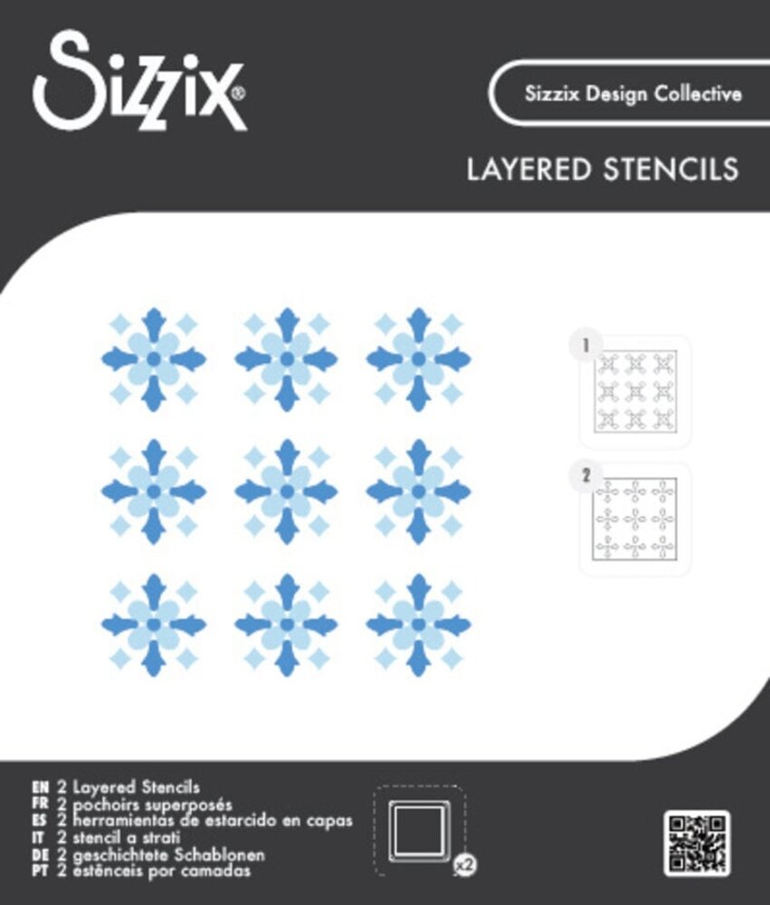 Sizzix Mini Layered Stencils Fanciful Snowflakes (667124)