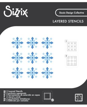 Sizzix Mini Layered Stencils Fanciful Snowflakes (667124)