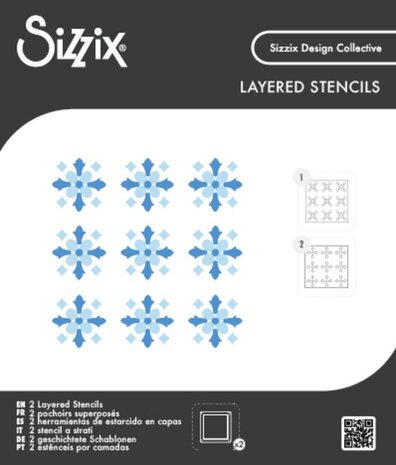 Sizzix Mini Layered Stencils Fanciful Snowflakes (667124)