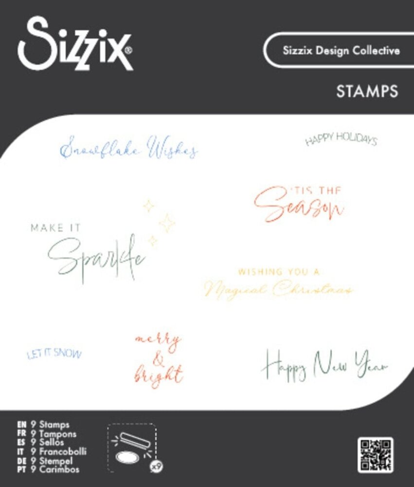 Sizzix Clear Stamps Winter Sentiments (667123)