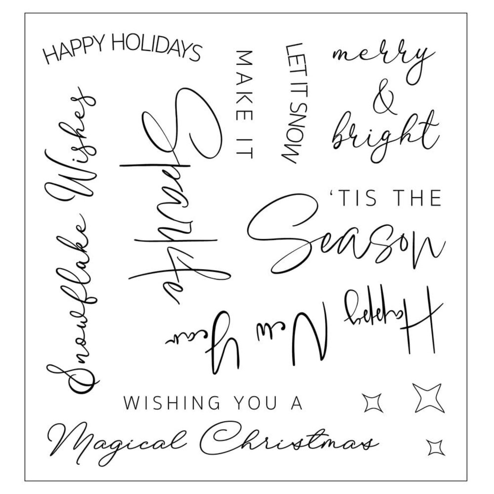 Sizzix Clear Stamps Winter Sentiments (667123)