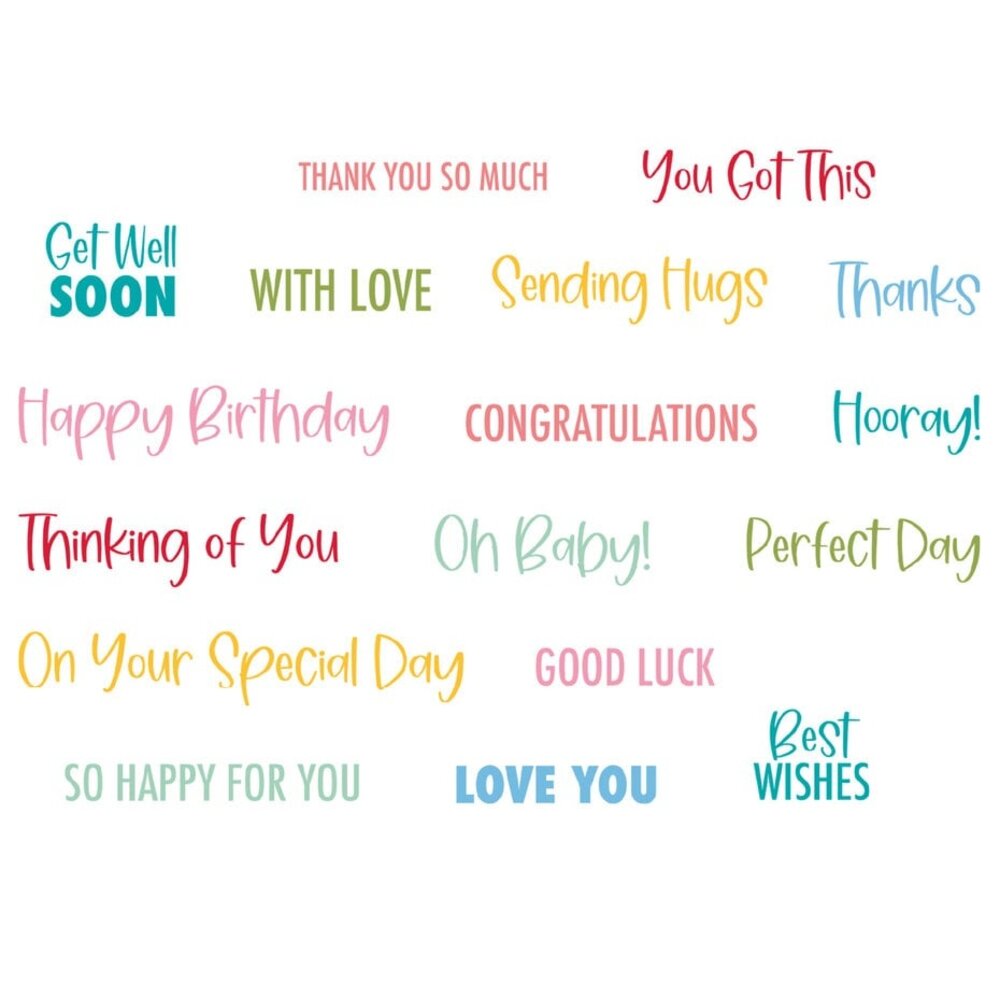 Sizzix Clear Stamps Essential Sentiments (667149)