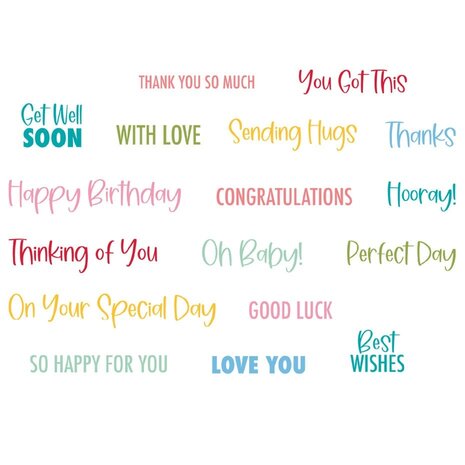 Sizzix Clear Stamps Essential Sentiments (667149)