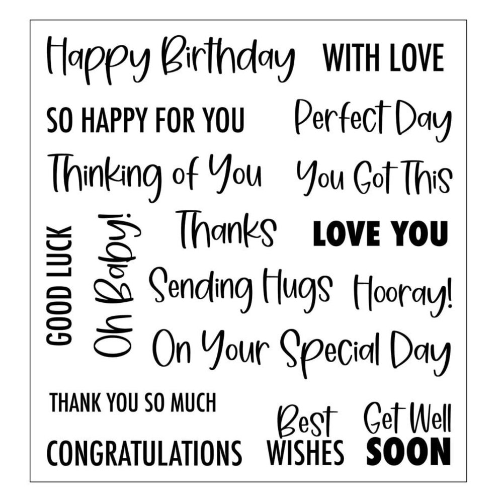 Sizzix Clear Stamps Essential Sentiments (667149)