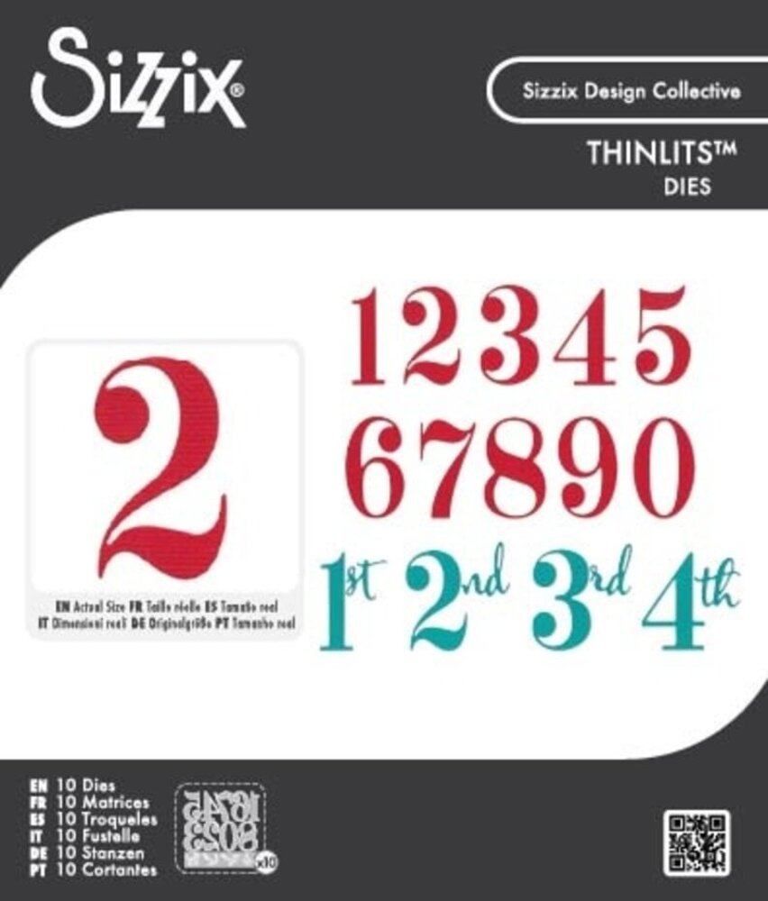 Sizzix Thinlits Die Set Grand Numbers (667142)