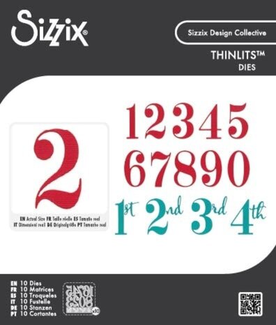 Sizzix Thinlits Die Set Grand Numbers (667142)