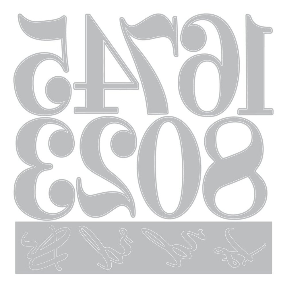 Sizzix Thinlits Die Set Grand Numbers (667142)