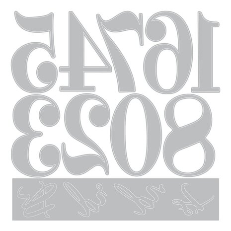 Sizzix Thinlits Die Set Grand Numbers (667142)