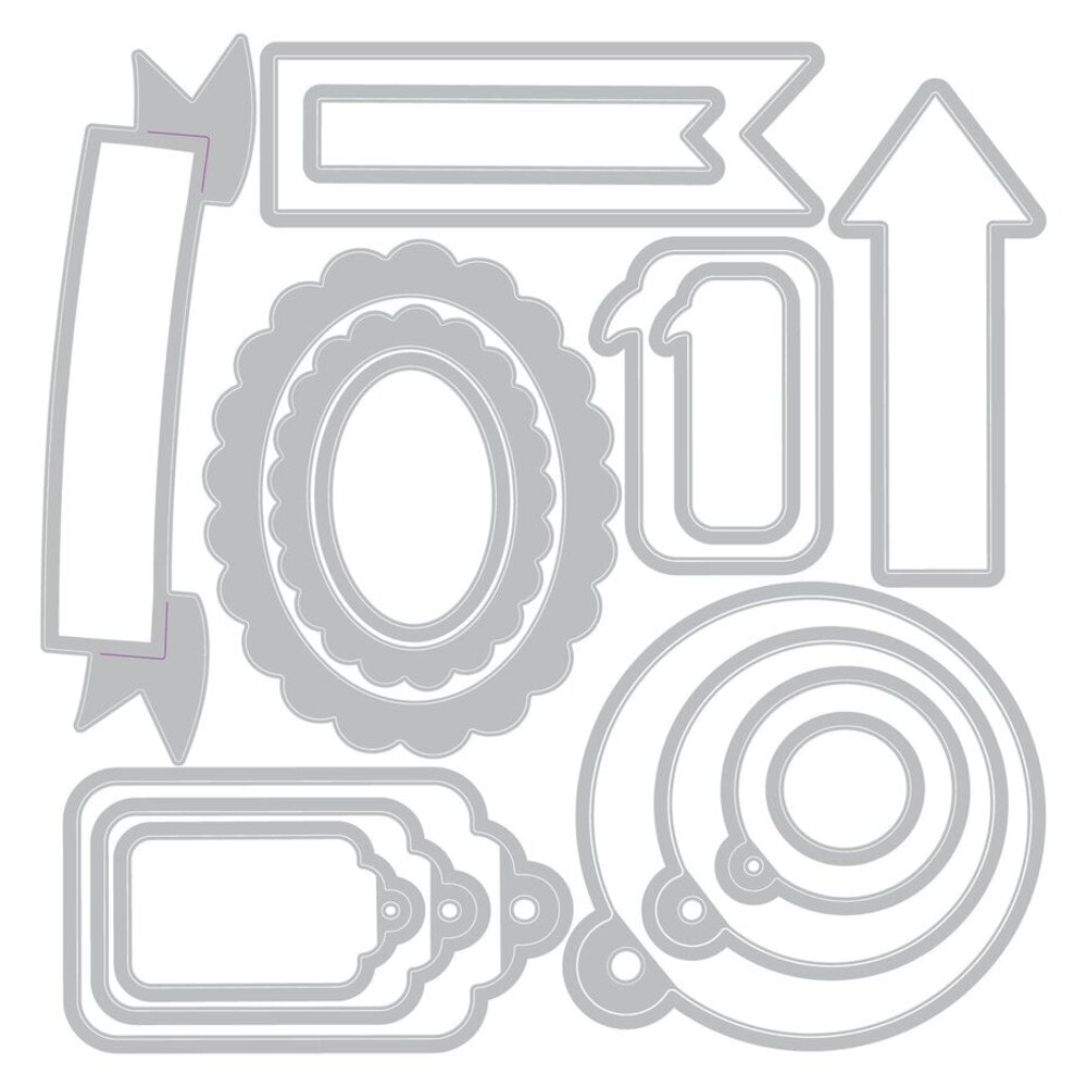 Sizzix Framelits Die Set Banners, Tags & Labels (667147)