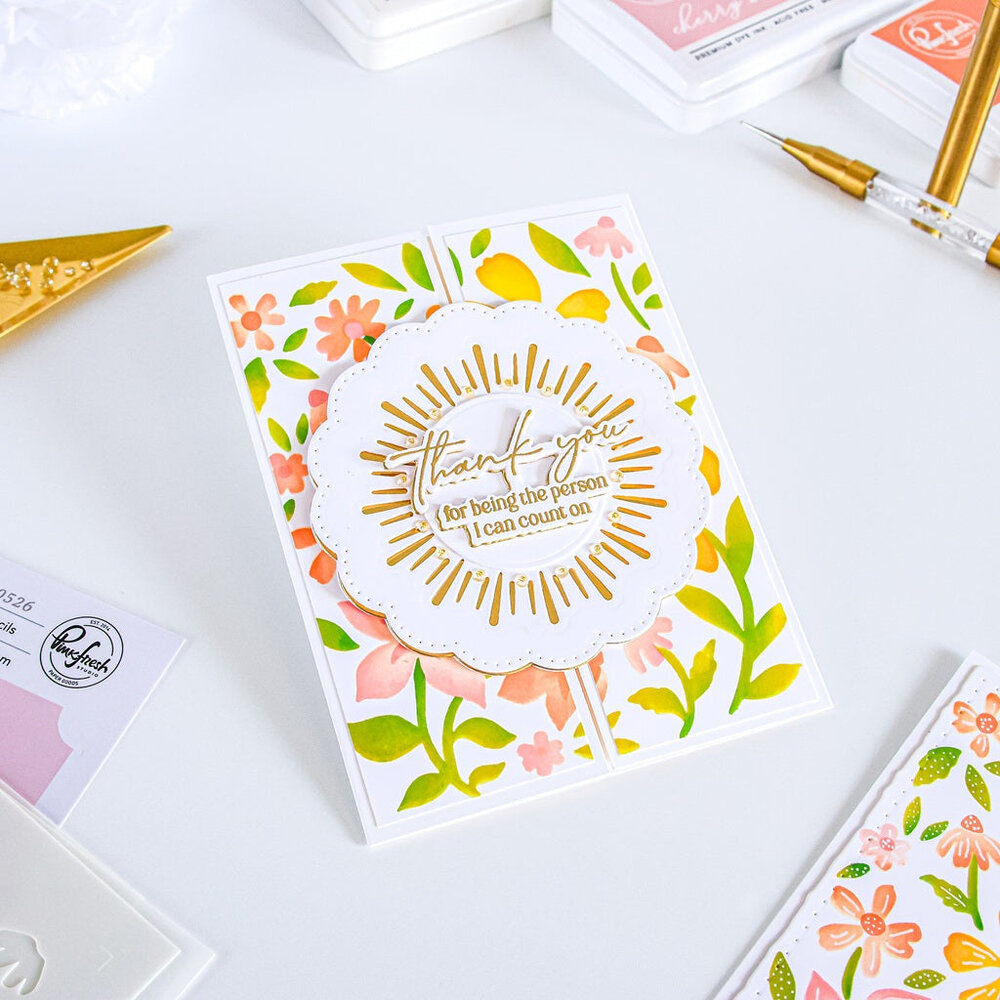 Pinkfresh Studio PRE-ORDER Quiet Moments Stencil Wildflower Notes (330526)