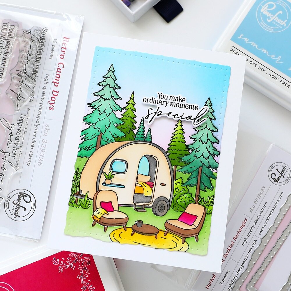 Pinkfresh Studio PRE-ORDER Quiet Moments Die Dotted Nested Deckled Rectangles (PF186ES)