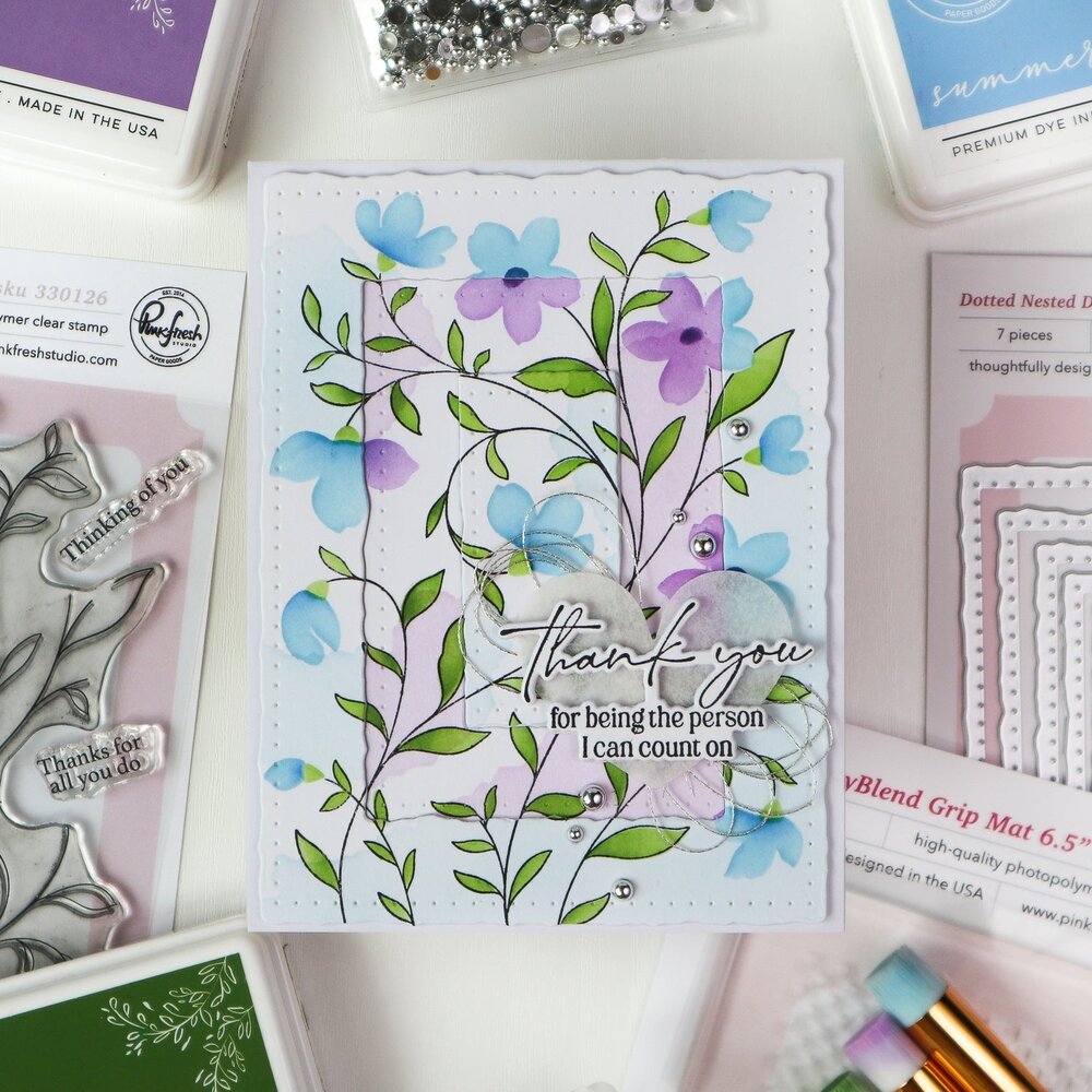 Pinkfresh Studio PRE-ORDER Quiet Moments Die Dotted Nested Deckled Rectangles (PF186ES)