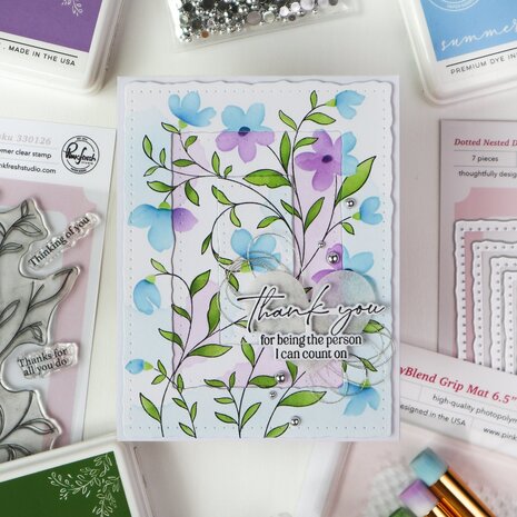 Pinkfresh Studio PRE-ORDER Quiet Moments Die Dotted Nested Deckled Rectangles (PF186ES)