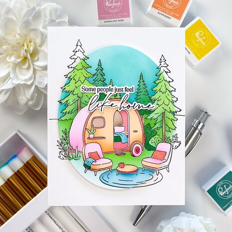 Pinkfresh Studio PRE-ORDER Quiet Moments Stamp Retro Camp Days (329326)