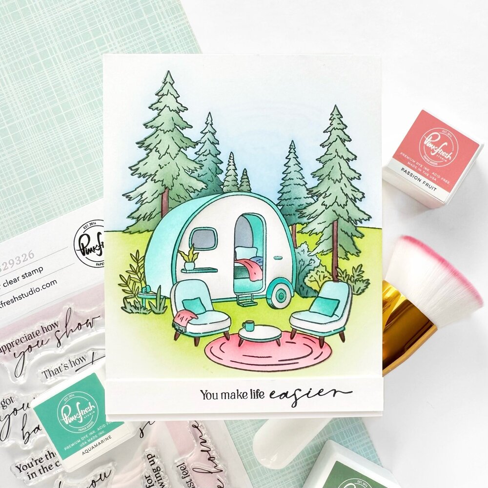 Pinkfresh Studio PRE-ORDER Quiet Moments Stamp Retro Camp Days (329326)