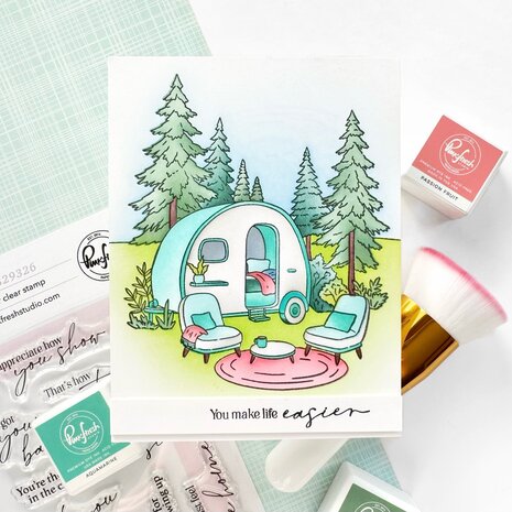 Pinkfresh Studio PRE-ORDER Quiet Moments Stamp Retro Camp Days (329326)