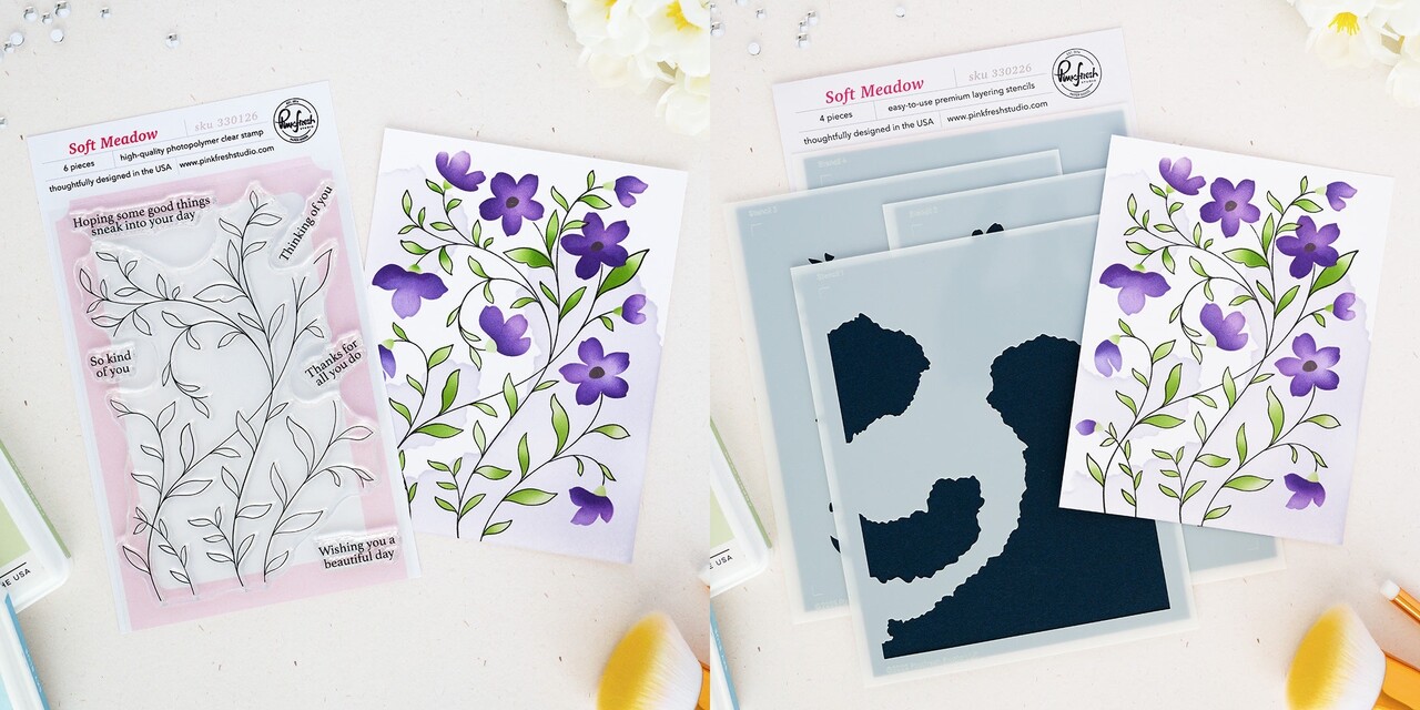 Pinkfresh Studio PRE-ORDER Quiet Moments BUNDLE Soft Meadow