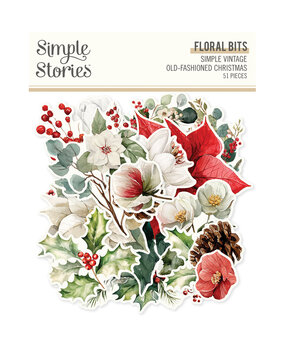 Simple Stories Simple Vintage Old-Fashioned Christmas Floral Bits (27628) Simple Stories Simple Vintage Old-Fashioned Christmas Floral Bits (27628)