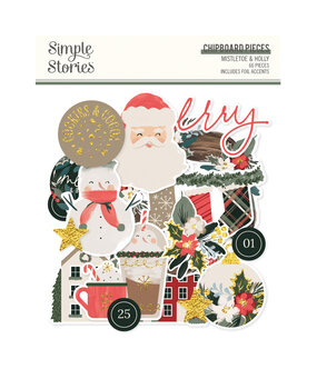 Simple Stories Mistletoe & Holly Chipboard Pieces (27718) Simple Stories Mistletoe & Holly Chipboard Pieces (27718)