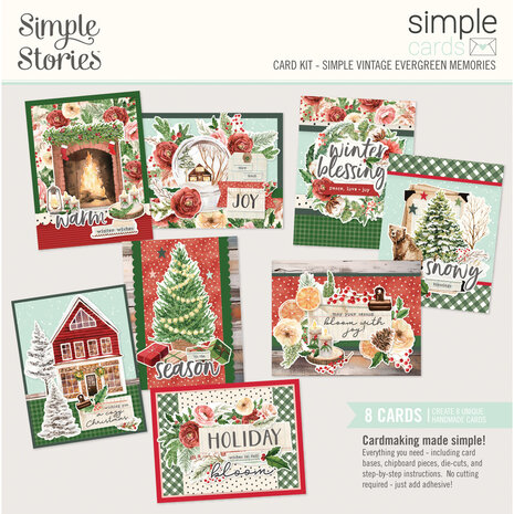 Simple Stories PRE-ORDER Simple Vintage Evergreen Memories 12x12 Inch Simple Cards Kit (27835)