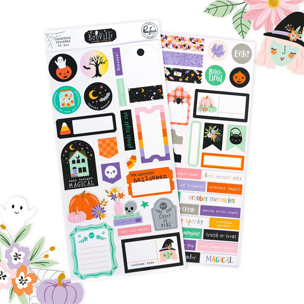 Pinkfresh Studio BooVille Cardstock Stickers (326326)