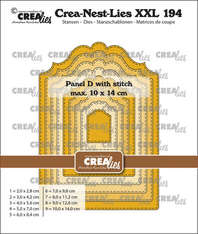 Crealies PRE-ORDER Nest Dies Paneel D met Stiksteek (CLNestXXL194) Crealies PRE-ORDER Nest Dies Paneel D met Stiksteek (CLNestXXL194)