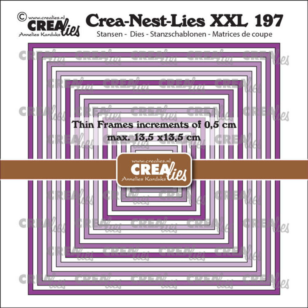 Crealies Nest Dies Dunne Kaders Vierkanten Glad (CLNestXXL197)