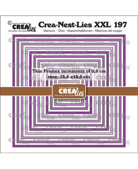 Crealies Nest Dies Dunne Kaders Vierkanten Glad (CLNestXXL197)